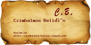 Czimbalmos Belián névjegykártya